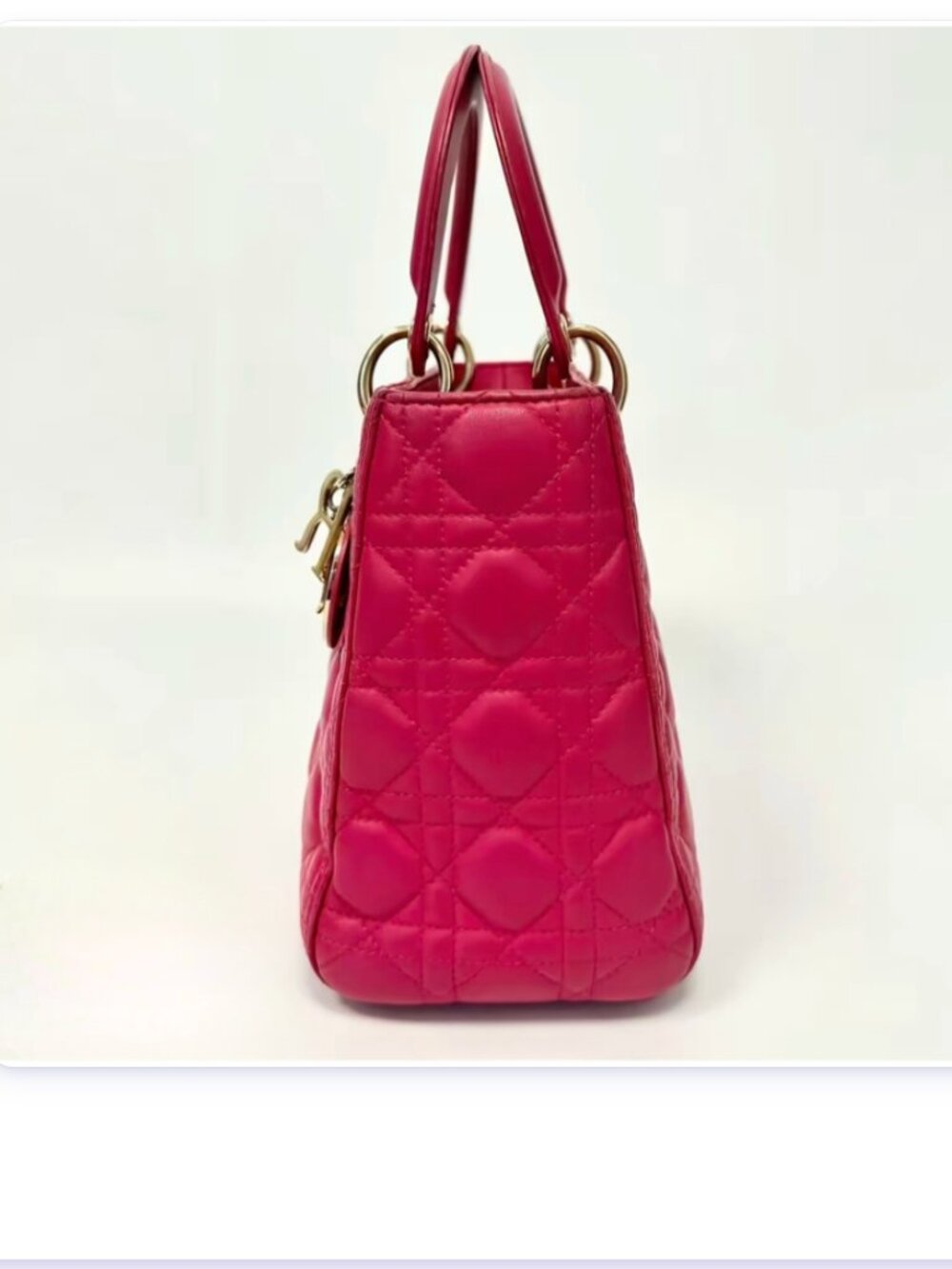 Pre Owned Dior Lady Medium Lambskin Handbag Fuschia Pink, 2014 - Picture 5 of 5